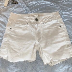 American eagle white denim shorts